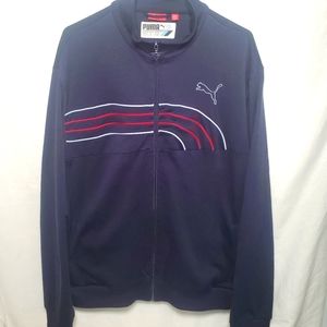 PUMA NAVY BLUE ATHLETIC FULL ZIP PREMIUM SOCCER JACKET SIZE XL